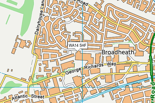WA14 5HF map - OS VectorMap District (Ordnance Survey) WA14 5HF map - OS VectorMap District (Ordnance Survey)