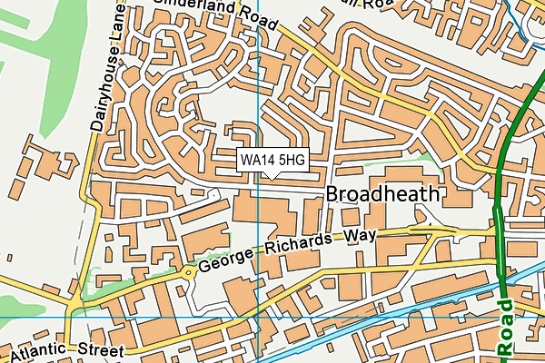 WA14 5HG map - OS VectorMap District (Ordnance Survey)