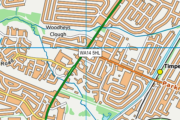 WA14 5HL map - OS VectorMap District (Ordnance Survey) WA14 5HL map - OS VectorMap District (Ordnance Survey)