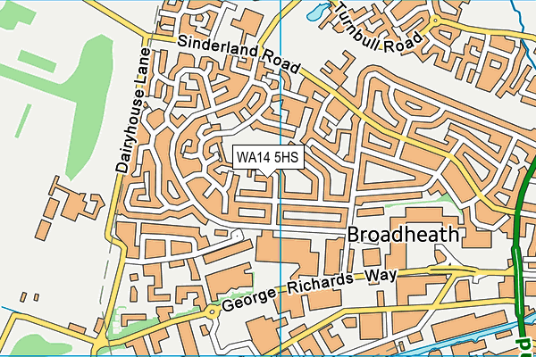 WA14 5HS map - OS VectorMap District (Ordnance Survey) WA14 5HS map - OS VectorMap District (Ordnance Survey)