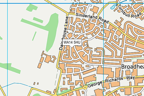 WA14 5HU map - OS VectorMap District (Ordnance Survey) WA14 5HU map - OS VectorMap District (Ordnance Survey)
