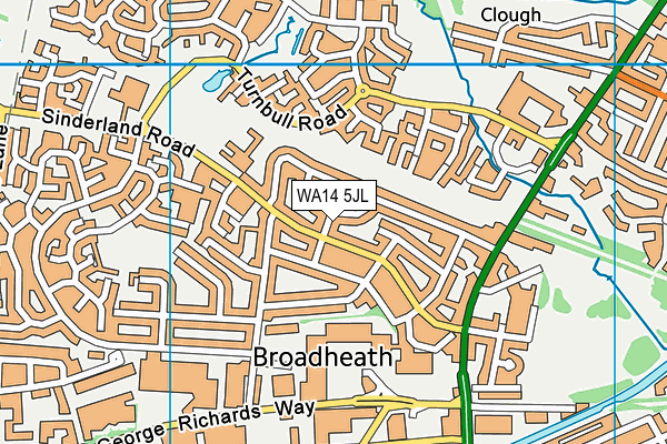 WA14 5JL map - OS VectorMap District (Ordnance Survey) WA14 5JL map - OS VectorMap District (Ordnance Survey)