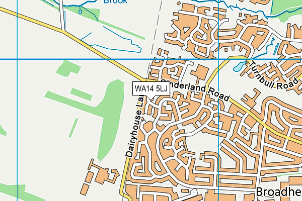 WA14 5LJ map - OS VectorMap District (Ordnance Survey) WA14 5LJ map - OS VectorMap District (Ordnance Survey)