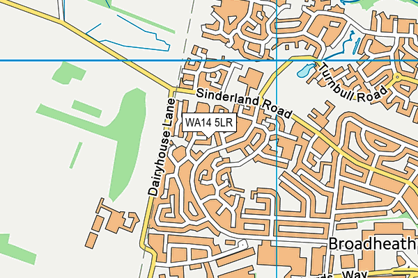 WA14 5LR map - OS VectorMap District (Ordnance Survey) WA14 5LR map - OS VectorMap District (Ordnance Survey)