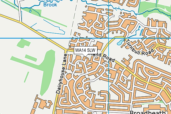 WA14 5LW map - OS VectorMap District (Ordnance Survey) WA14 5LW map - OS VectorMap District (Ordnance Survey)