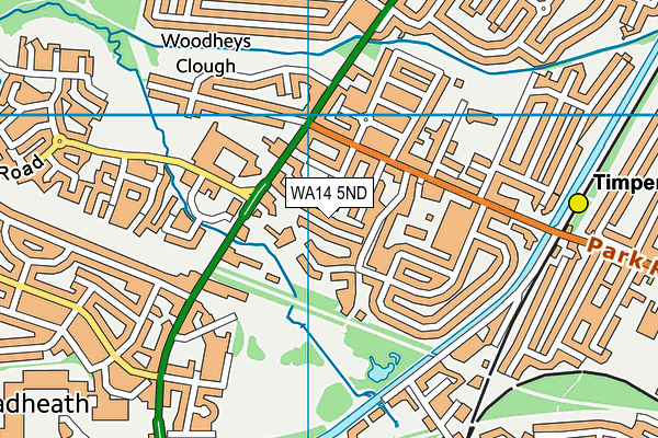 WA14 5ND map - OS VectorMap District (Ordnance Survey) WA14 5ND map - OS VectorMap District (Ordnance Survey)