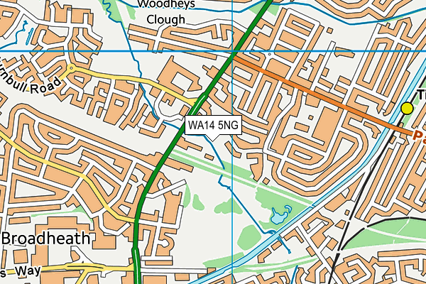 WA14 5NG map - OS VectorMap District (Ordnance Survey) WA14 5NG map - OS VectorMap District (Ordnance Survey)