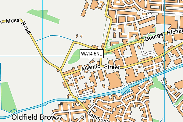 WA14 5NL map - OS VectorMap District (Ordnance Survey) WA14 5NL map - OS VectorMap District (Ordnance Survey)