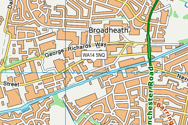 WA14 5NQ map - OS VectorMap District (Ordnance Survey) WA14 5NQ map - OS VectorMap District (Ordnance Survey)
