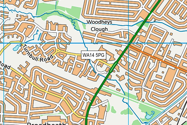 WA14 5PG map - OS VectorMap District (Ordnance Survey) WA14 5PG map - OS VectorMap District (Ordnance Survey)