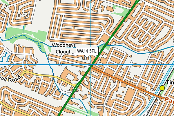WA14 5PL map - OS VectorMap District (Ordnance Survey) WA14 5PL map - OS VectorMap District (Ordnance Survey)