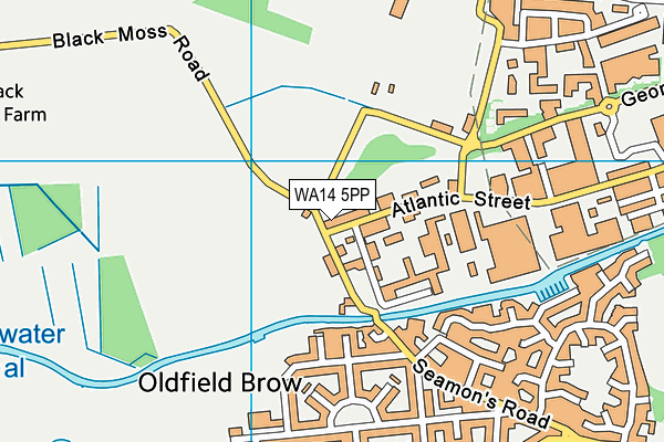WA14 5PP map - OS VectorMap District (Ordnance Survey) WA14 5PP map - OS VectorMap District (Ordnance Survey)