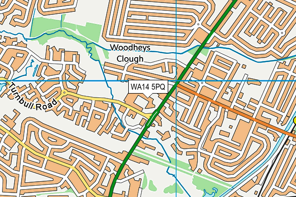 WA14 5PQ map - OS VectorMap District (Ordnance Survey) WA14 5PQ map - OS VectorMap District (Ordnance Survey)