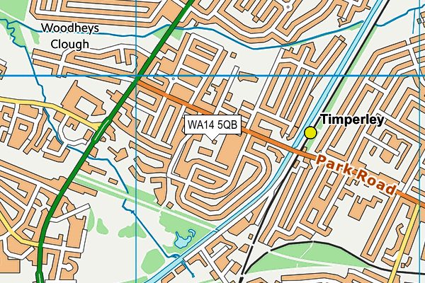 WA14 5QB map - OS VectorMap District (Ordnance Survey) WA14 5QB map - OS VectorMap District (Ordnance Survey)