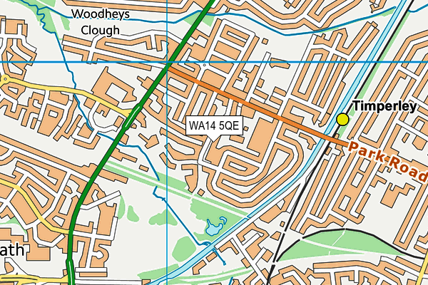 WA14 5QE map - OS VectorMap District (Ordnance Survey) WA14 5QE map - OS VectorMap District (Ordnance Survey)