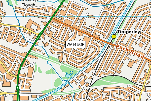 WA14 5QP map - OS VectorMap District (Ordnance Survey) WA14 5QP map - OS VectorMap District (Ordnance Survey)