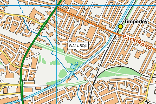 WA14 5QU map - OS VectorMap District (Ordnance Survey) WA14 5QU map - OS VectorMap District (Ordnance Survey)