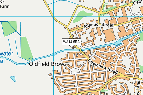 WA14 5RA map - OS VectorMap District (Ordnance Survey) WA14 5RA map - OS VectorMap District (Ordnance Survey)