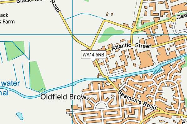 WA14 5RB map - OS VectorMap District (Ordnance Survey) WA14 5RB map - OS VectorMap District (Ordnance Survey)
