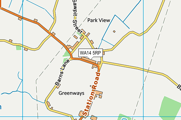 WA14 5RP map - OS VectorMap District (Ordnance Survey)