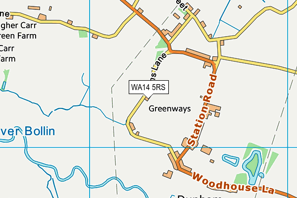 WA14 5RS map - OS VectorMap District (Ordnance Survey) WA14 5RS map - OS VectorMap District (Ordnance Survey)