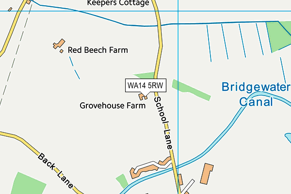 WA14 5RW map - OS VectorMap District (Ordnance Survey) WA14 5RW map - OS VectorMap District (Ordnance Survey)