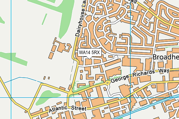 WA14 5RX map - OS VectorMap District (Ordnance Survey) WA14 5RX map - OS VectorMap District (Ordnance Survey)
