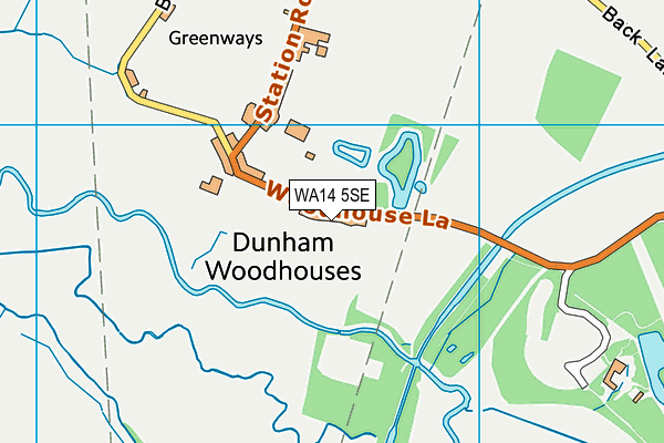 WA14 5SE map - OS VectorMap District (Ordnance Survey)