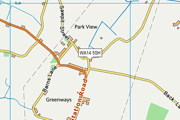 WA14 5SH map - OS VectorMap District (Ordnance Survey) WA14 5SH map - OS VectorMap District (Ordnance Survey)