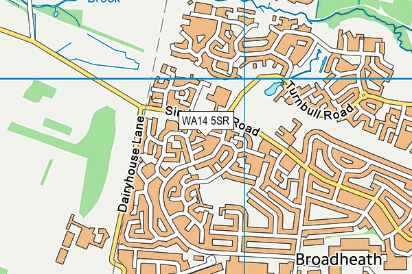 WA14 5SR map - OS VectorMap District (Ordnance Survey) WA14 5SR map - OS VectorMap District (Ordnance Survey)