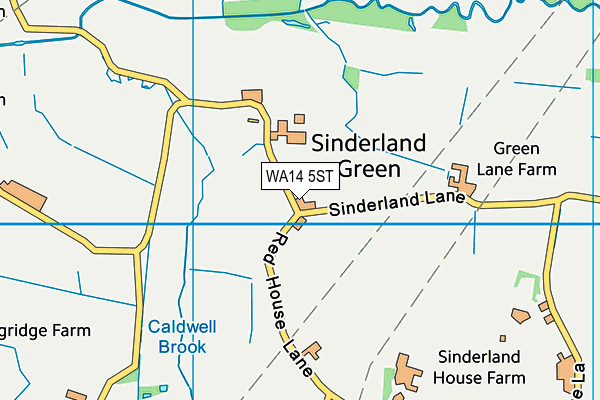 WA14 5ST map - OS VectorMap District (Ordnance Survey) WA14 5ST map - OS VectorMap District (Ordnance Survey)