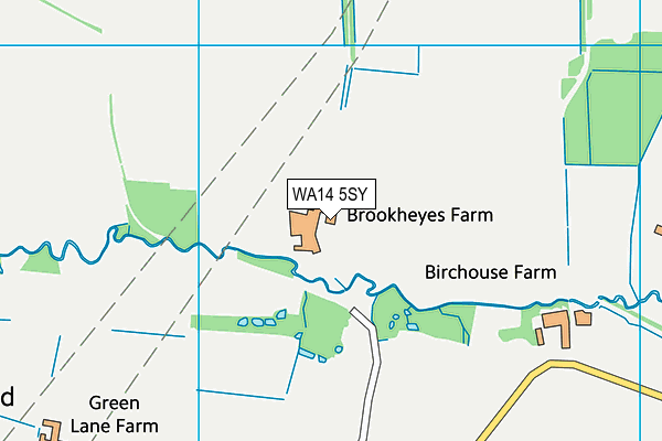 WA14 5SY map - OS VectorMap District (Ordnance Survey) WA14 5SY map - OS VectorMap District (Ordnance Survey)