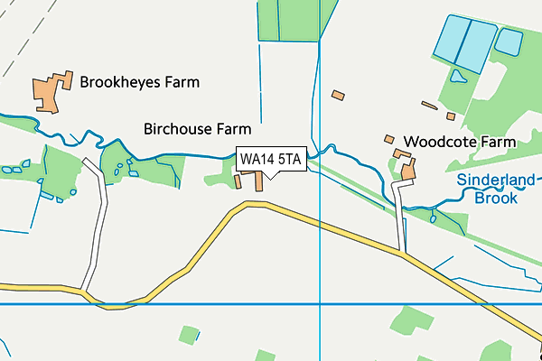 WA14 5TA map - OS VectorMap District (Ordnance Survey) WA14 5TA map - OS VectorMap District (Ordnance Survey)