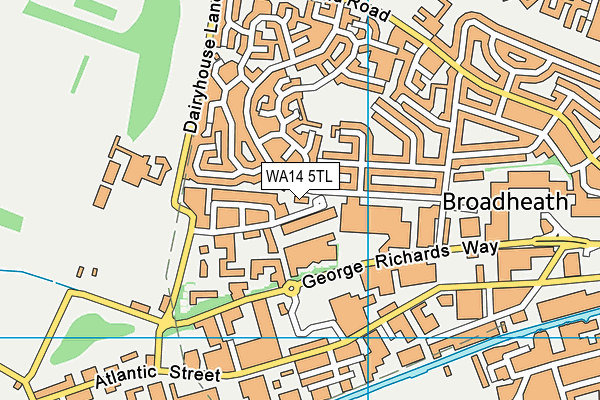 WA14 5TL map - OS VectorMap District (Ordnance Survey) WA14 5TL map - OS VectorMap District (Ordnance Survey)