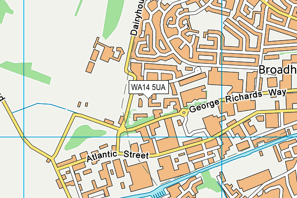 WA14 5UA map - OS VectorMap District (Ordnance Survey) WA14 5UA map - OS VectorMap District (Ordnance Survey)
