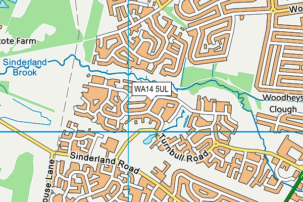 WA14 5UL map - OS VectorMap District (Ordnance Survey) WA14 5UL map - OS VectorMap District (Ordnance Survey)