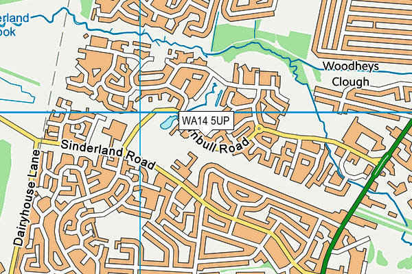 WA14 5UP map - OS VectorMap District (Ordnance Survey) WA14 5UP map - OS VectorMap District (Ordnance Survey)