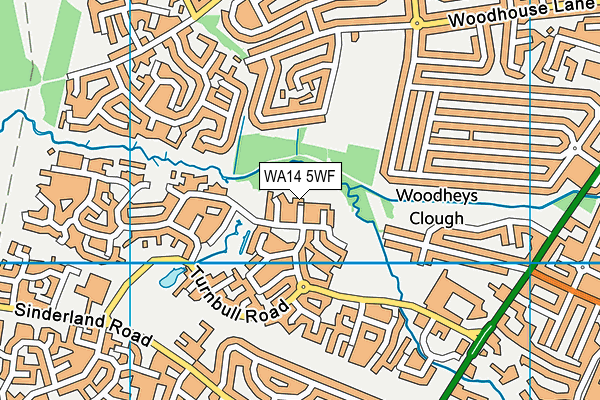 WA14 5WF map - OS VectorMap District (Ordnance Survey) WA14 5WF map - OS VectorMap District (Ordnance Survey)