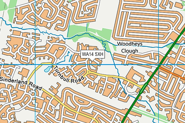 WA14 5XH map - OS VectorMap District (Ordnance Survey) WA14 5XH map - OS VectorMap District (Ordnance Survey)
