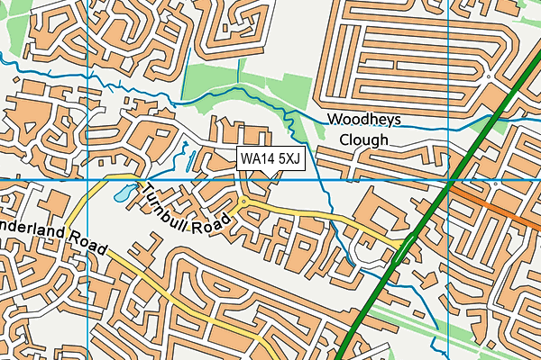 WA14 5XJ map - OS VectorMap District (Ordnance Survey) WA14 5XJ map - OS VectorMap District (Ordnance Survey)