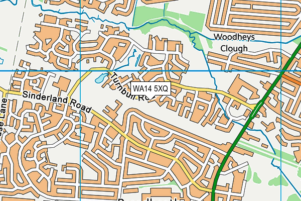 WA14 5XQ map - OS VectorMap District (Ordnance Survey) WA14 5XQ map - OS VectorMap District (Ordnance Survey)
