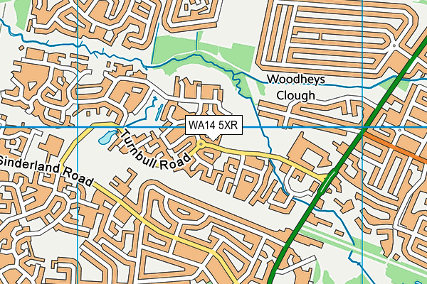 WA14 5XR map - OS VectorMap District (Ordnance Survey) WA14 5XR map - OS VectorMap District (Ordnance Survey)