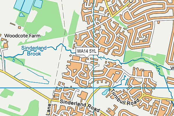 WA14 5YL map - OS VectorMap District (Ordnance Survey) WA14 5YL map - OS VectorMap District (Ordnance Survey)