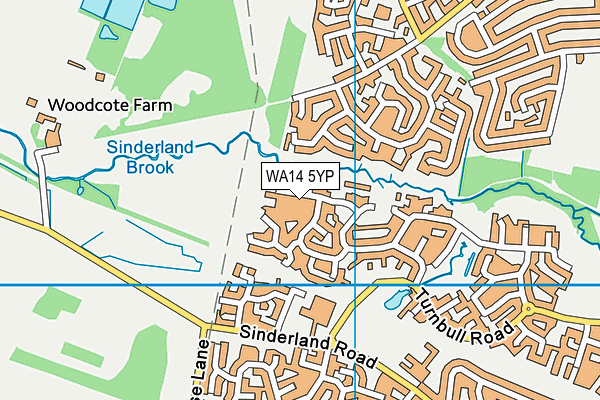 WA14 5YP map - OS VectorMap District (Ordnance Survey) WA14 5YP map - OS VectorMap District (Ordnance Survey)