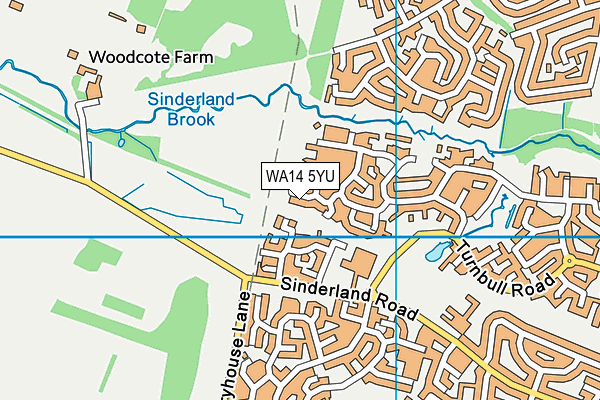 WA14 5YU map - OS VectorMap District (Ordnance Survey) WA14 5YU map - OS VectorMap District (Ordnance Survey)