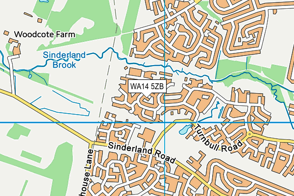 WA14 5ZB map - OS VectorMap District (Ordnance Survey) WA14 5ZB map - OS VectorMap District (Ordnance Survey)
