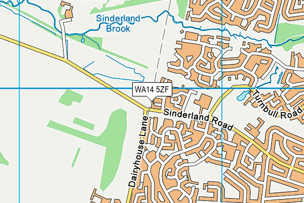 WA14 5ZF map - OS VectorMap District (Ordnance Survey) WA14 5ZF map - OS VectorMap District (Ordnance Survey)