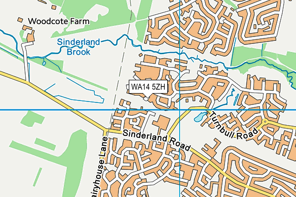 WA14 5ZH map - OS VectorMap District (Ordnance Survey) WA14 5ZH map - OS VectorMap District (Ordnance Survey)