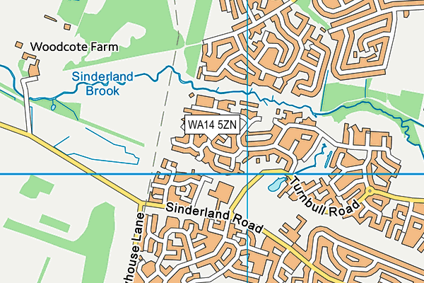 WA14 5ZN map - OS VectorMap District (Ordnance Survey) WA14 5ZN map - OS VectorMap District (Ordnance Survey)