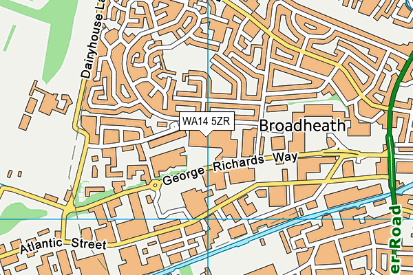 WA14 5ZR map - OS VectorMap District (Ordnance Survey) WA14 5ZR map - OS VectorMap District (Ordnance Survey)
